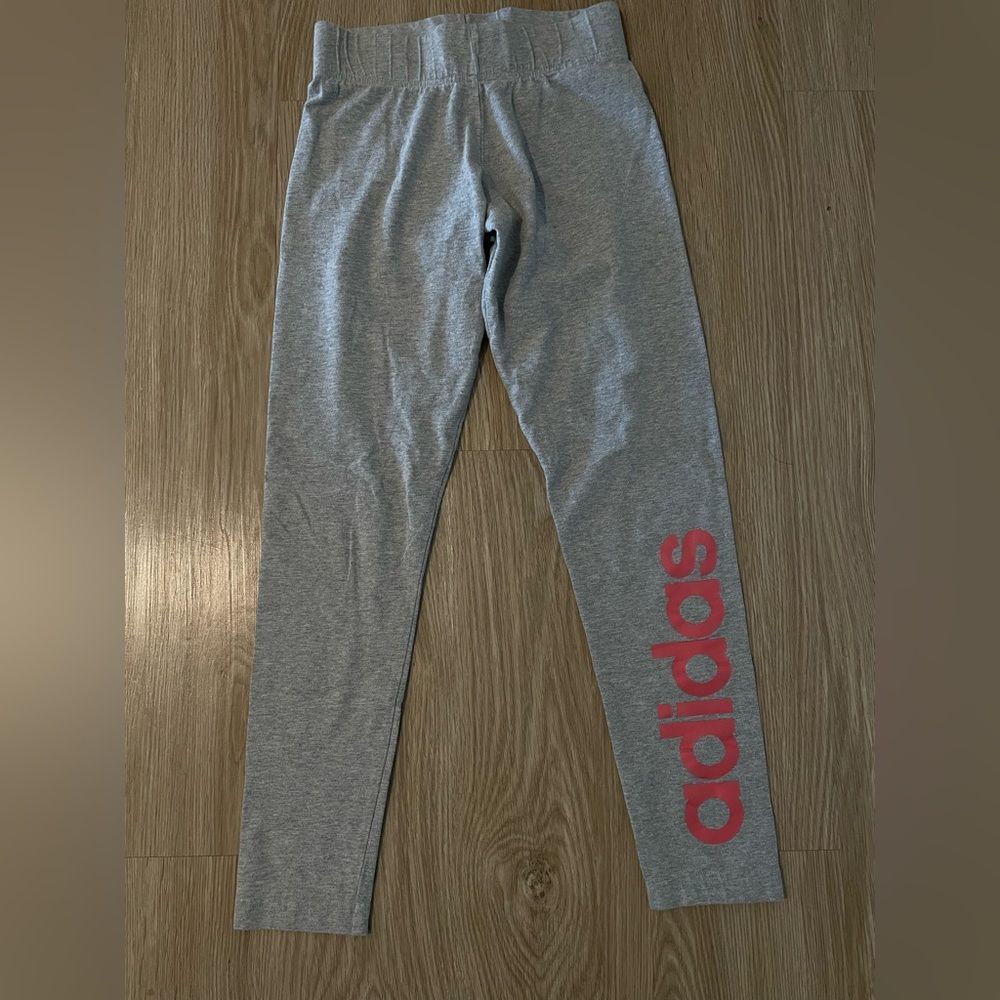 adidas womens pink logo leggings - xs